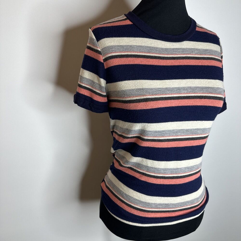 Gage Womens Size Small Striped TShirt Short Sleeve Whimsigoth Grunge Y2K